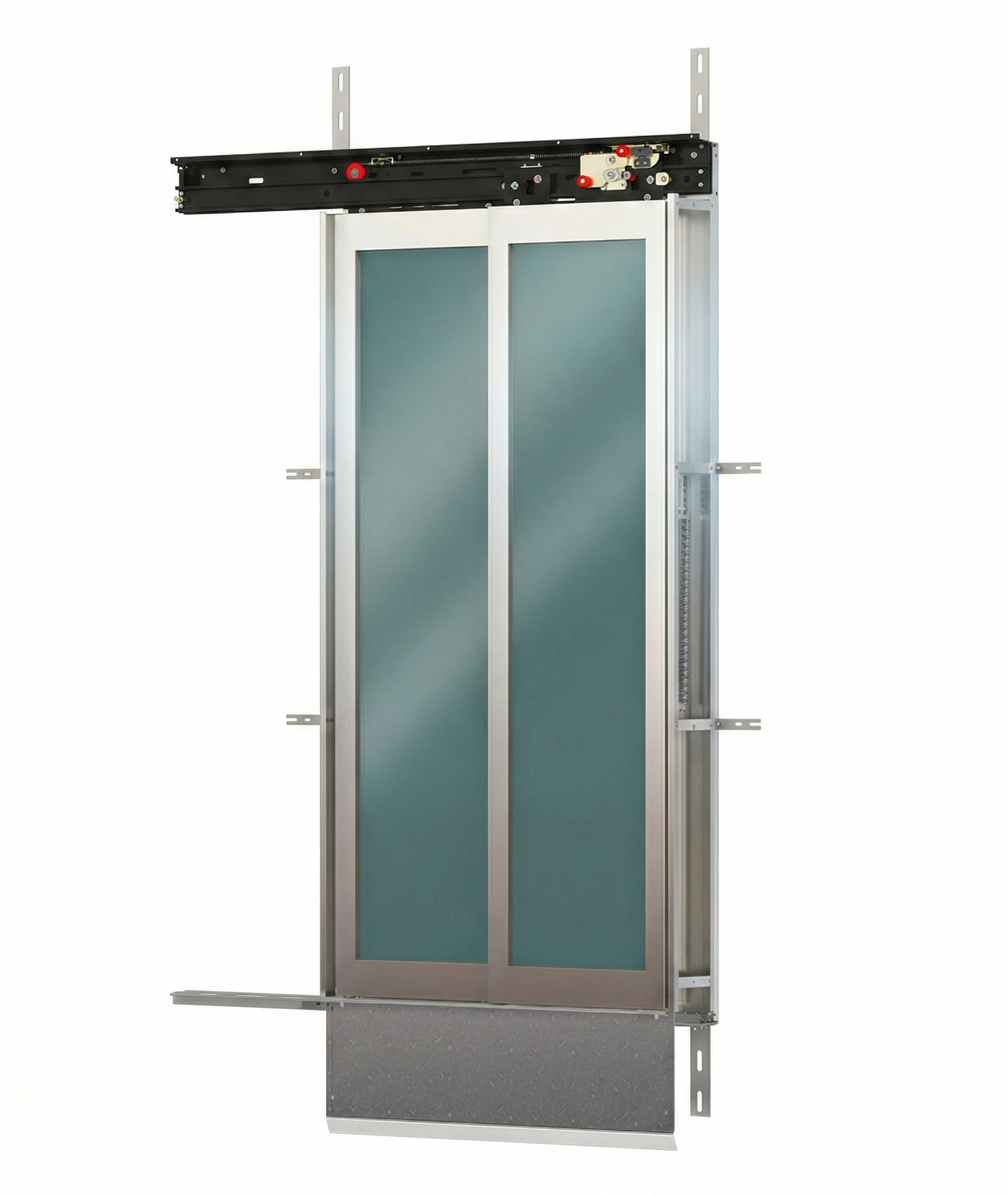 2 PANEL TELESCOPIC GLASS LANDING DOOR