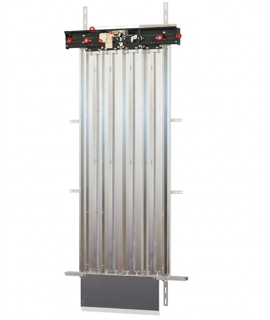 4 PANEL CENTRAL SINGLE-MOTOR FLOOR DOOR